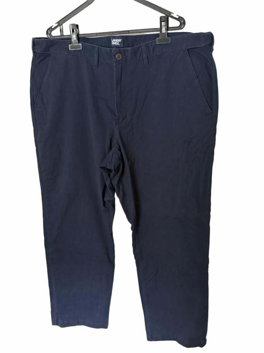 Lands' End Men's Flannel lined Modern Fit Navy Chino Pants, Size 42